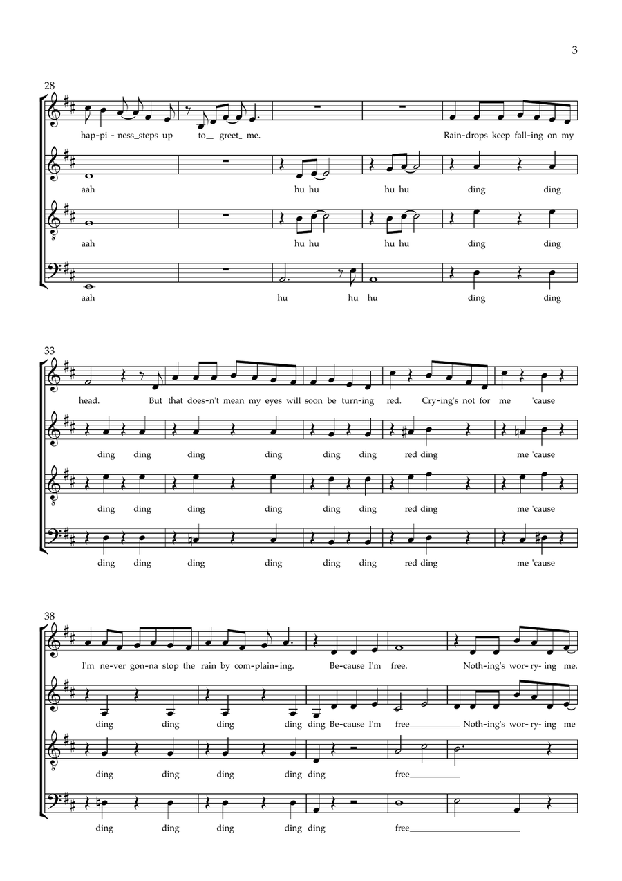 Raindrops Keep Fallin' On My Head 4-Part scores gallery preview page 3