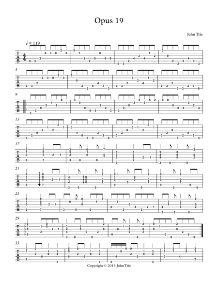 Opus 19 - guitar tablature image number null