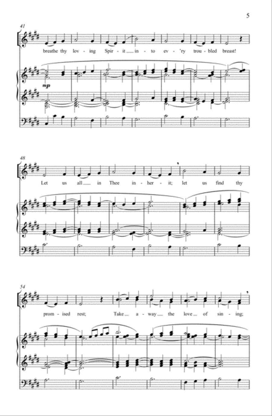 Love divine, all loves excelling 4-Part scores gallery preview page 4