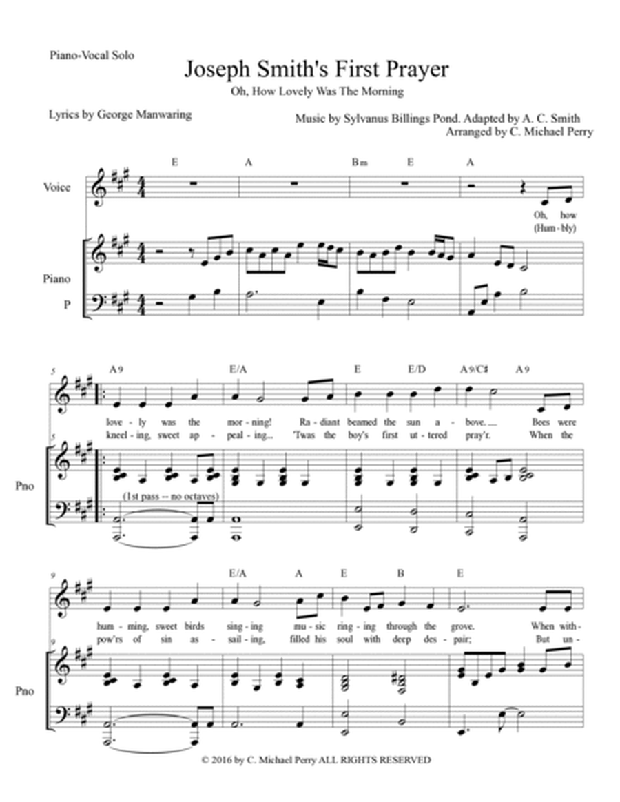 Joseph Smith's First Prayer (Oh, How Lovely Was The Morning) Vocal Solo image number null