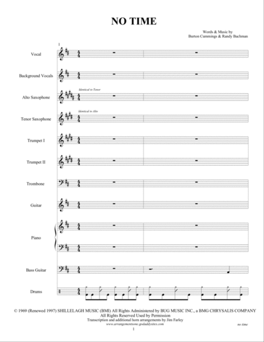No Time Tenor Saxophone scores gallery preview page 3