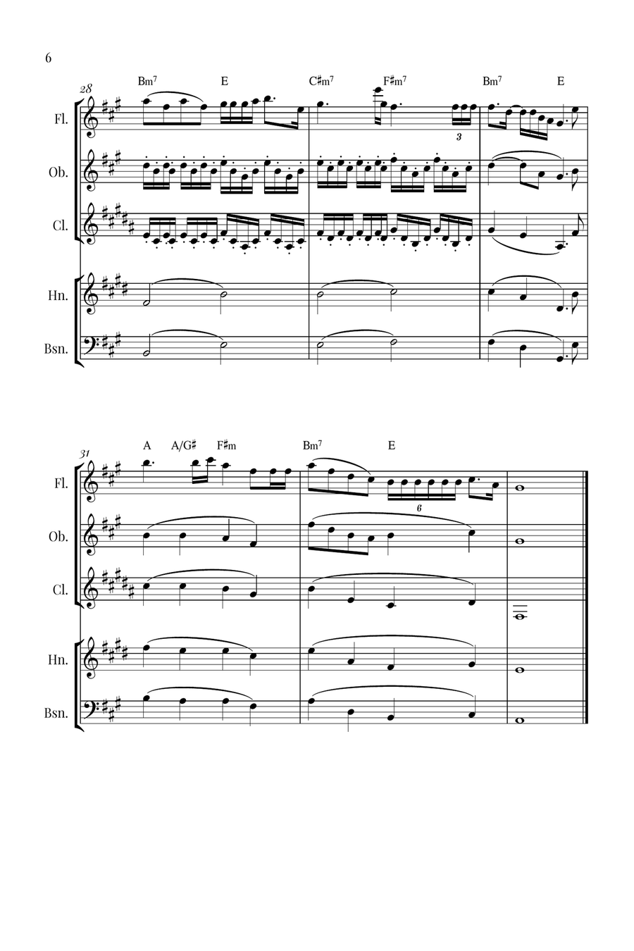 Die With A Smile Woodwind Quintet scores gallery preview page 6