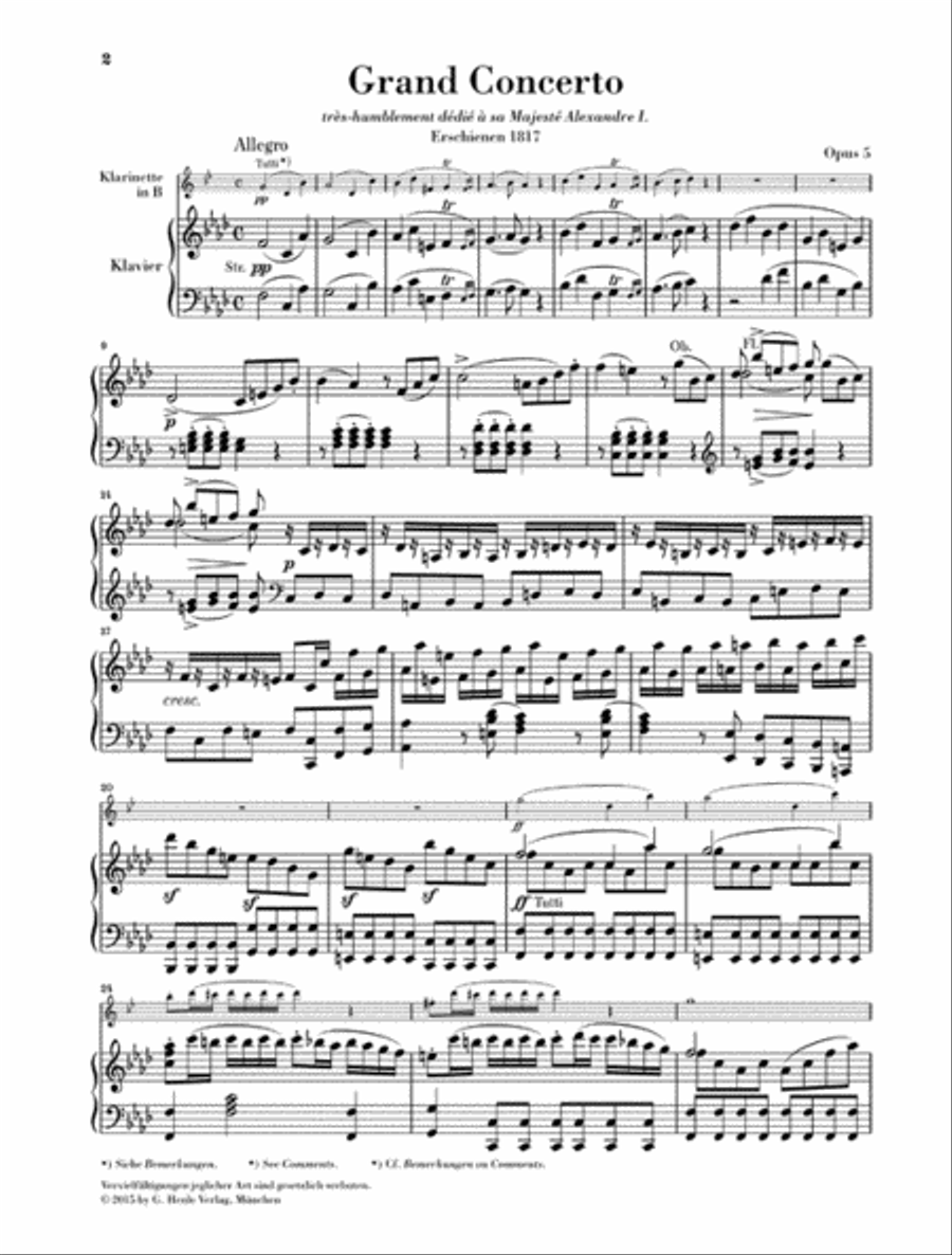 Clarinet Concerto in F Minor, Op. 5 Clarinet Solo scores gallery preview page 2