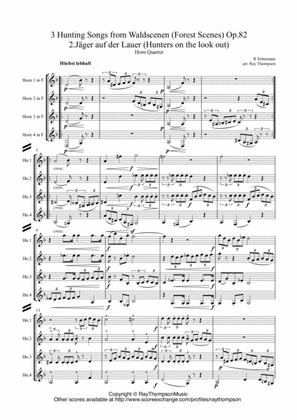 Schumann: 3 Hunting Songs from Waldscenen (Forest Scenes) Op.82 - horn quartet