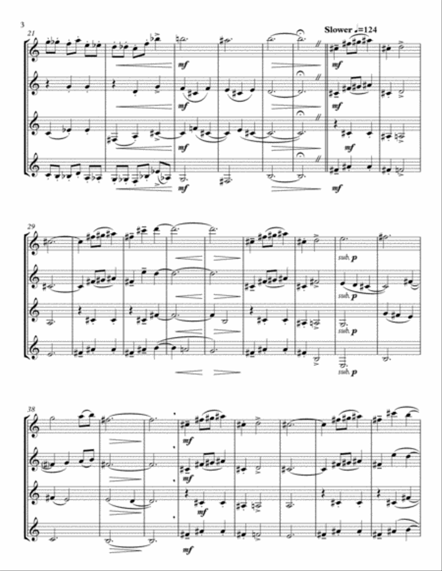 Pagan Dances for Clarinet Quartet or Choir Choir scores gallery preview page 4