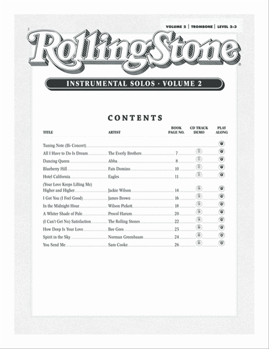 Selections from Rolling Stone Magazine's 500 Greatest Songs of All Time (Instrumental Solos), Volume 2 Trombone scores gallery preview page 2
