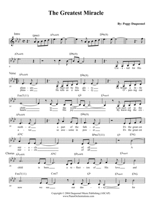 The Greatest Miracle (Vocal Lead Sheet)