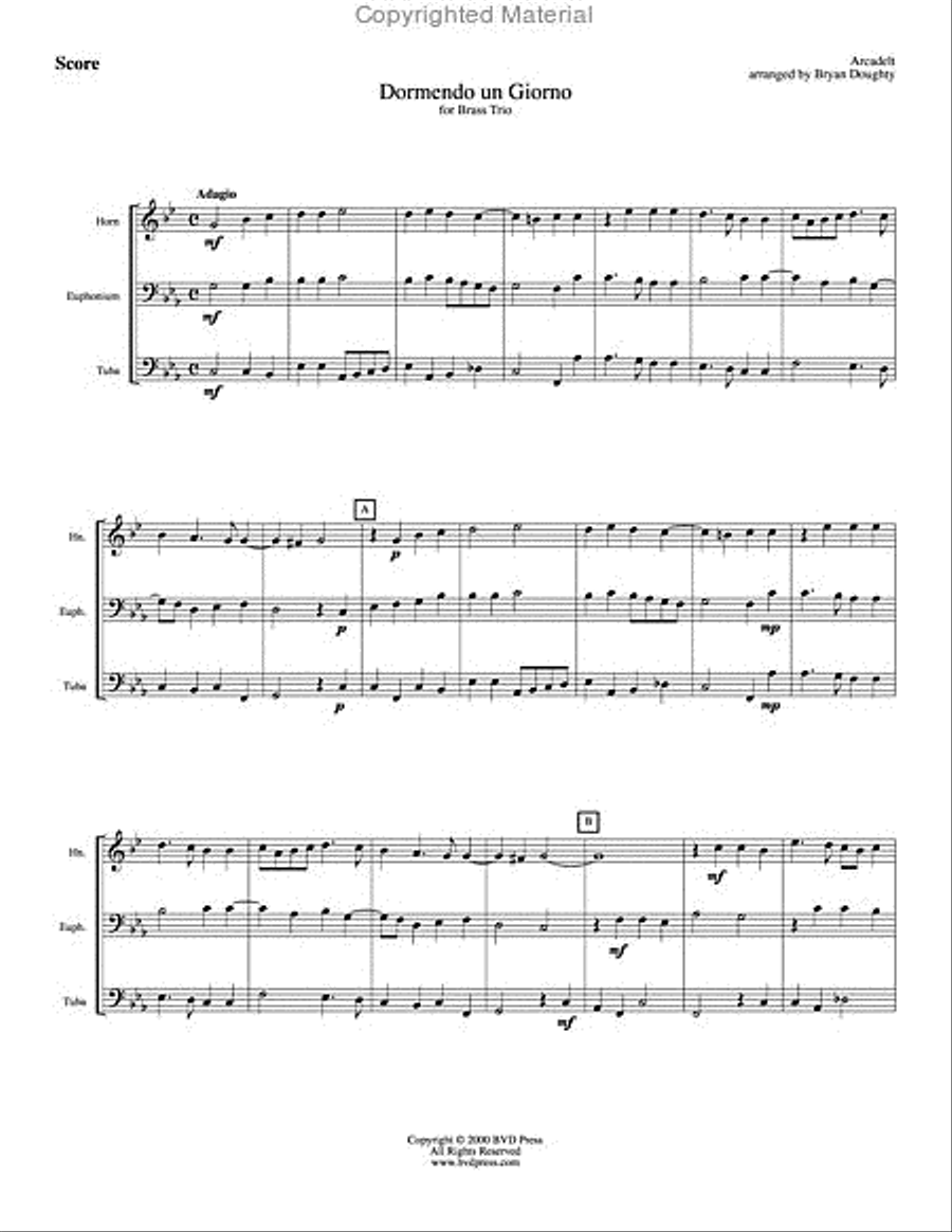 Dormendo Dormendo Brass Trio scores gallery preview page 2