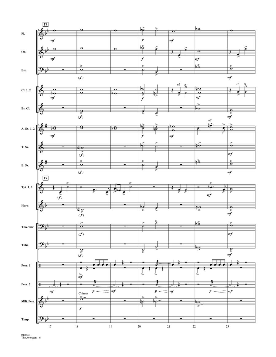 The Avengers - Conductor Score (Full Score) Concert Band scores gallery preview page 5
