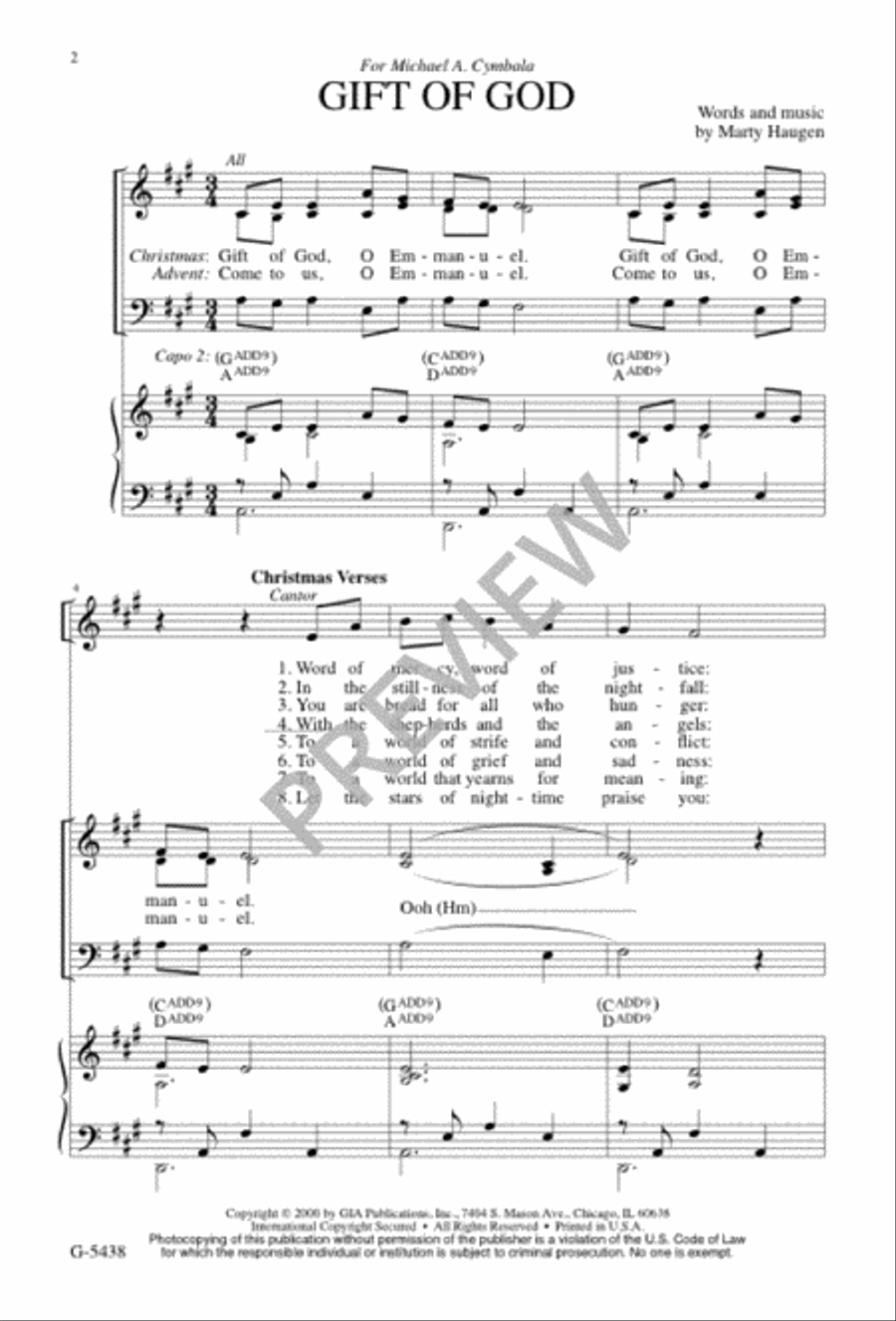 Gift of God 3-Part scores gallery preview page 2