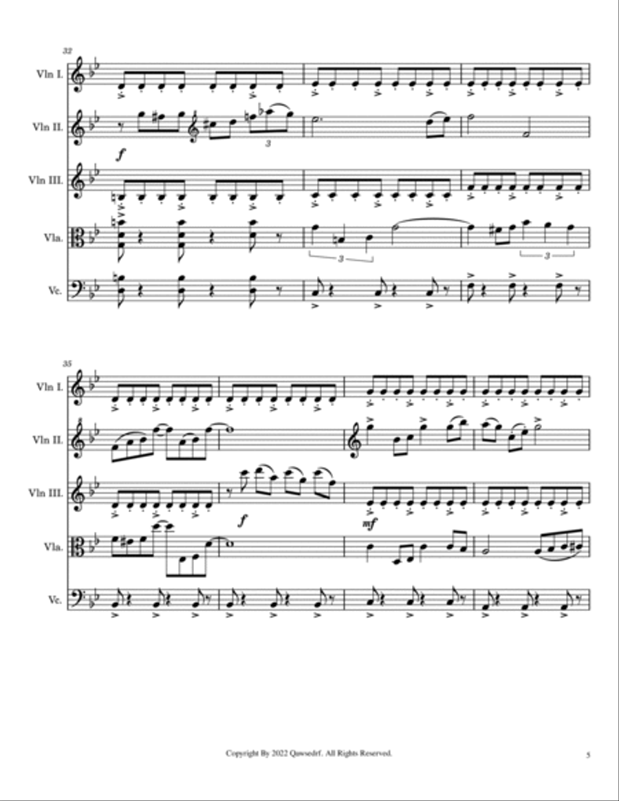 B Rossette String Quintet scores gallery preview page 5