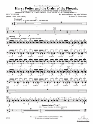 Harry Potter and the Order of the Phoenix, Concert Suite from: 1st Percussion