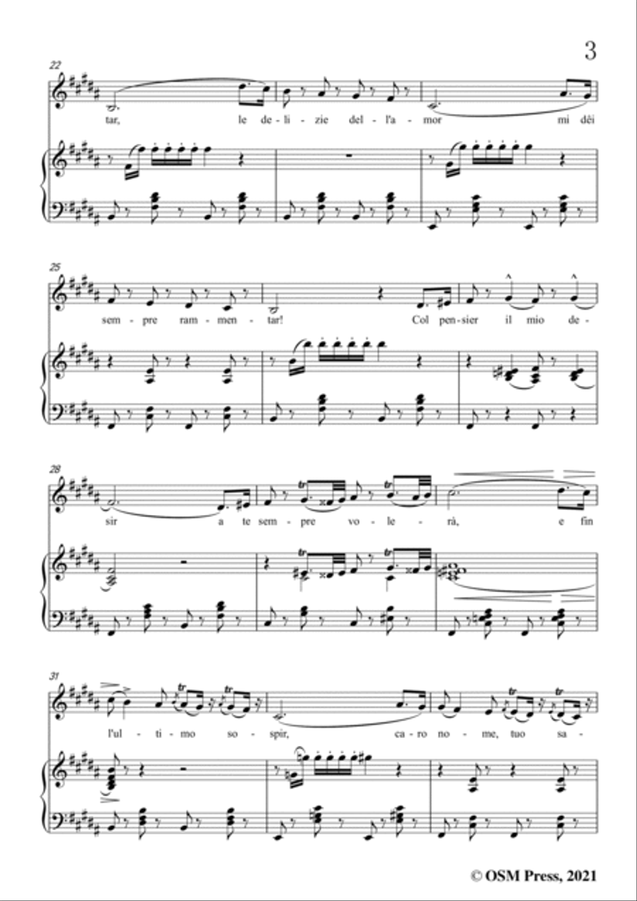 Verdi-Caro nome che il mio cor,in B Major Voice scores gallery preview page 5