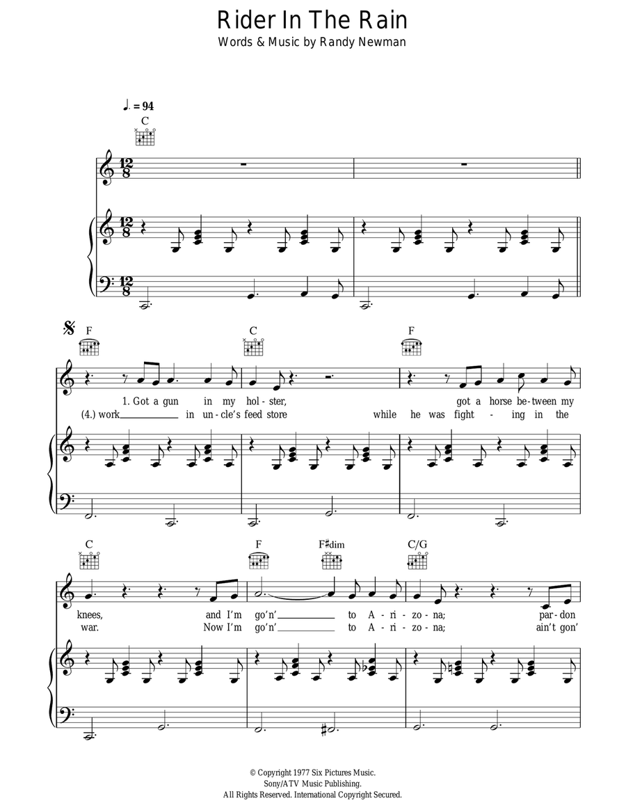 Rider In The Rain Acoustic Guitar scores gallery preview page 1