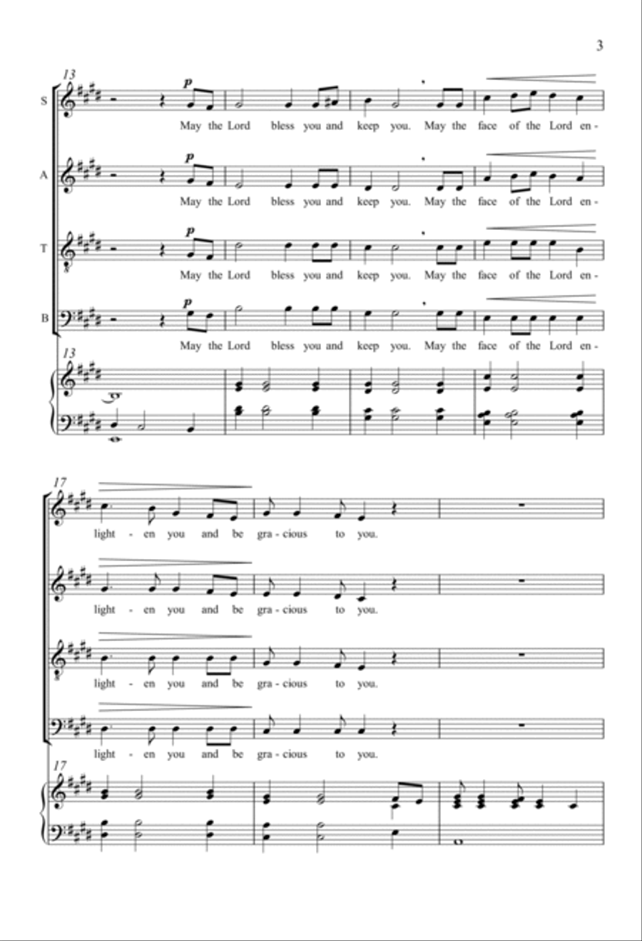 May The Lord Bless You And Keep You 4-Part scores gallery preview page 2