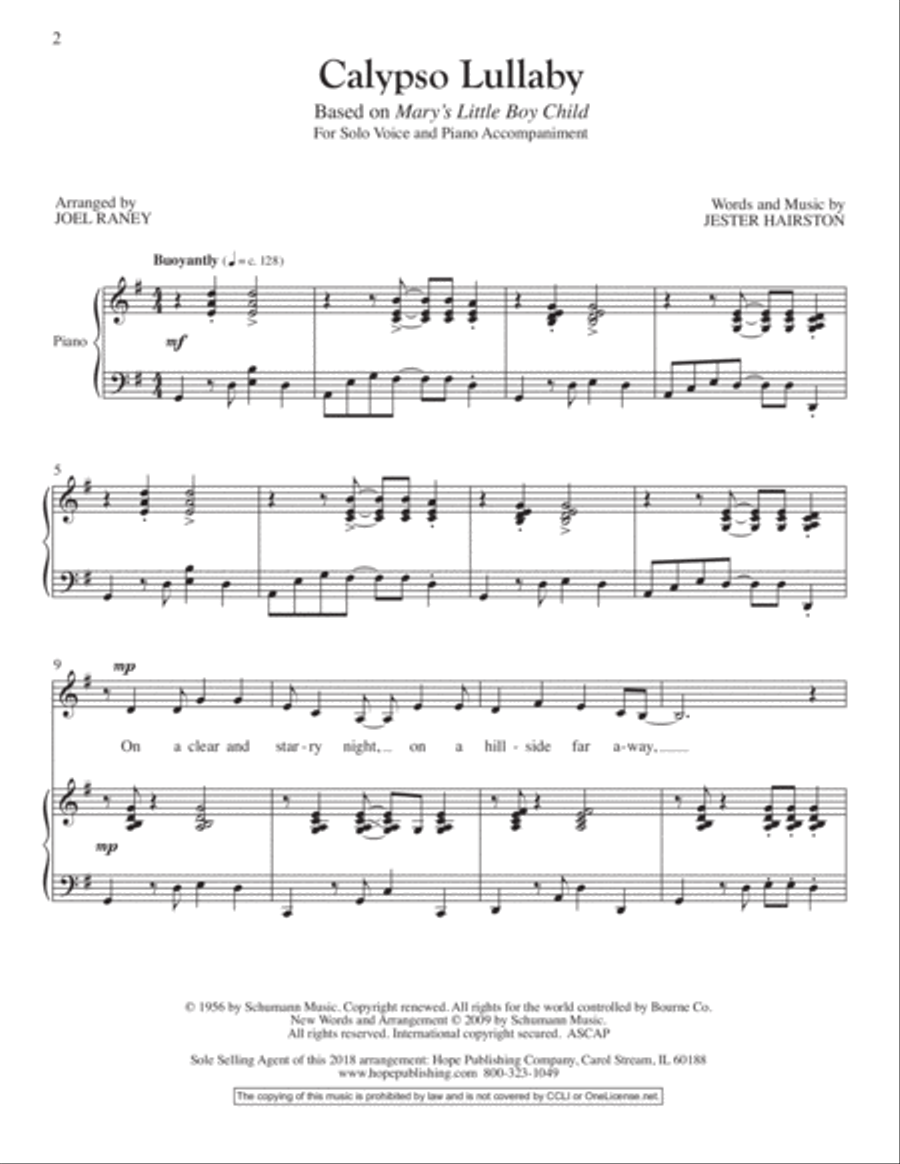 Calypso Lullaby Handbell Choir scores gallery preview page 2