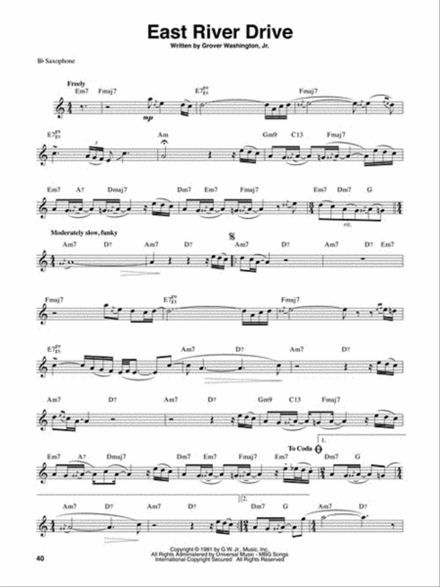 Grover Washington, Jr. Saxophone Solo scores gallery preview page 3