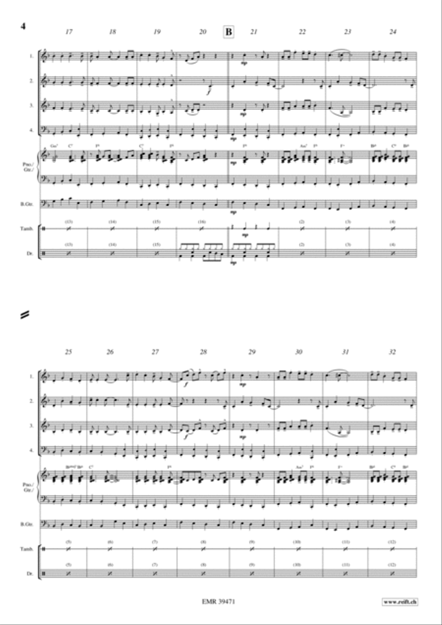 Swinging Santa Claus Woodwind Quartet scores gallery preview page 3