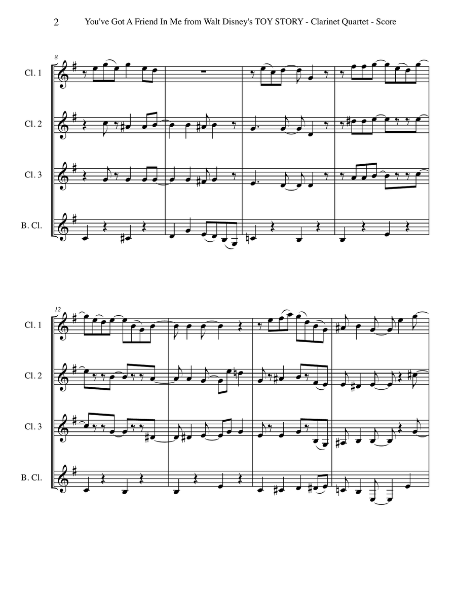 You've Got A Friend In Me Woodwind Quartet scores gallery preview page 2