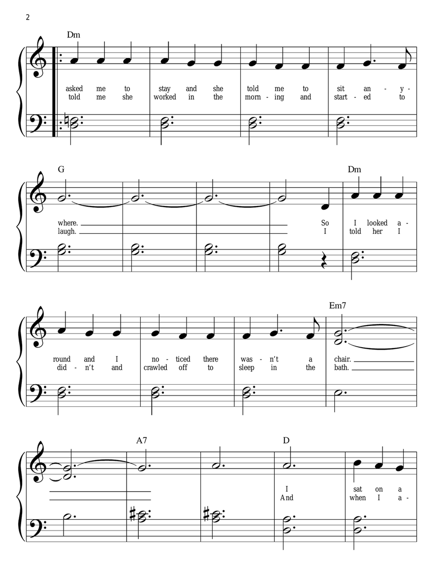 Norwegian Wood (This Bird Has Flown) Easy Piano scores gallery preview page 2