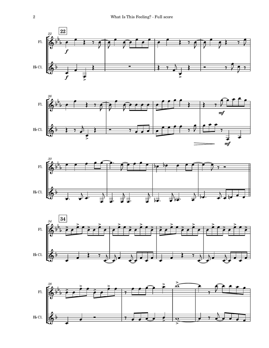 What Is This Feeling? Woodwind Duet scores gallery preview page 3