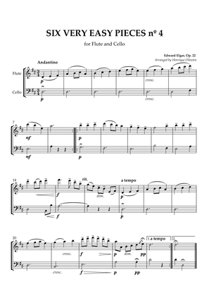 Book cover for Six Very Easy Pieces nº 4 (Andantino) - Flute and Cello