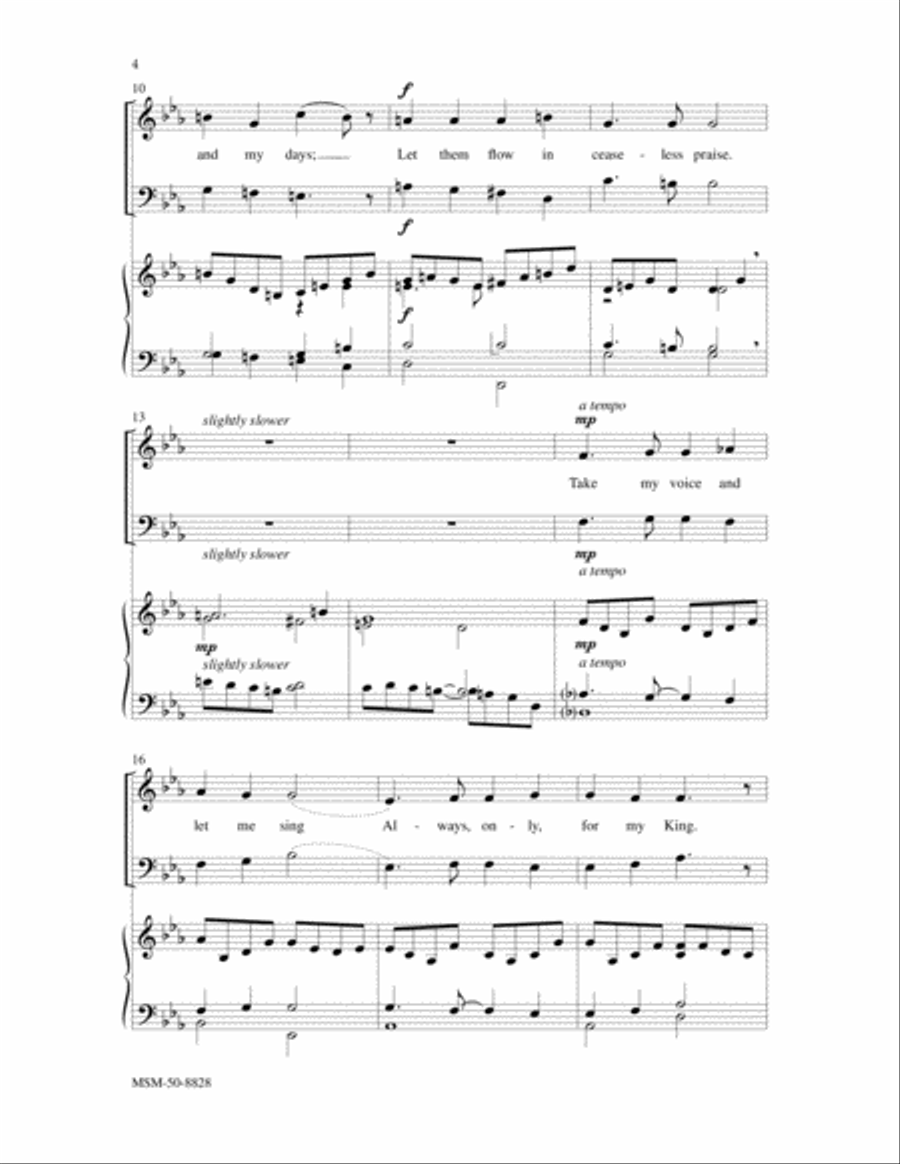 Take My Life, and Let It Be 4-Part scores gallery preview page 3