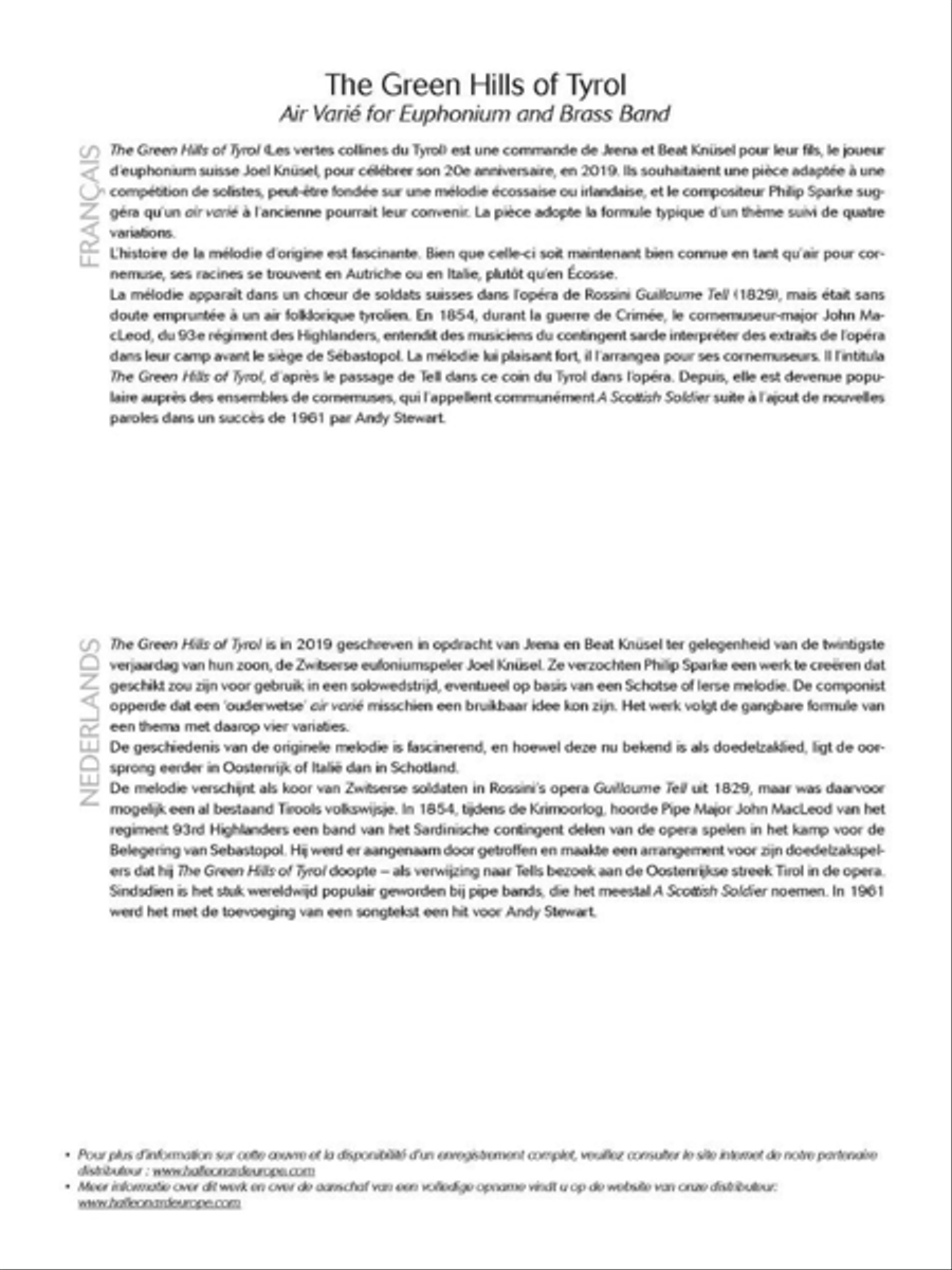 The Green Hills of Tyrol Brass Band scores gallery preview page 4