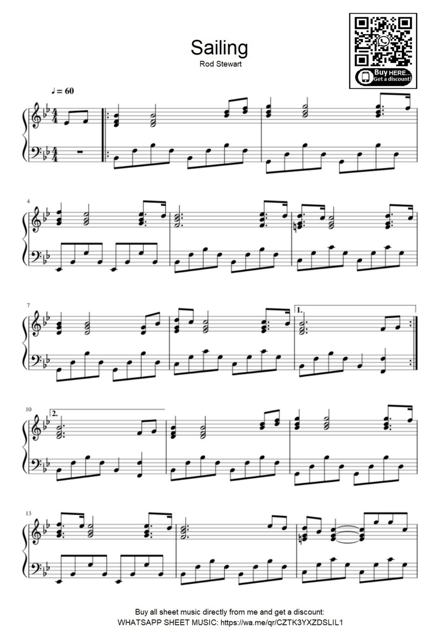 Sailing Easy Piano scores gallery preview page 1