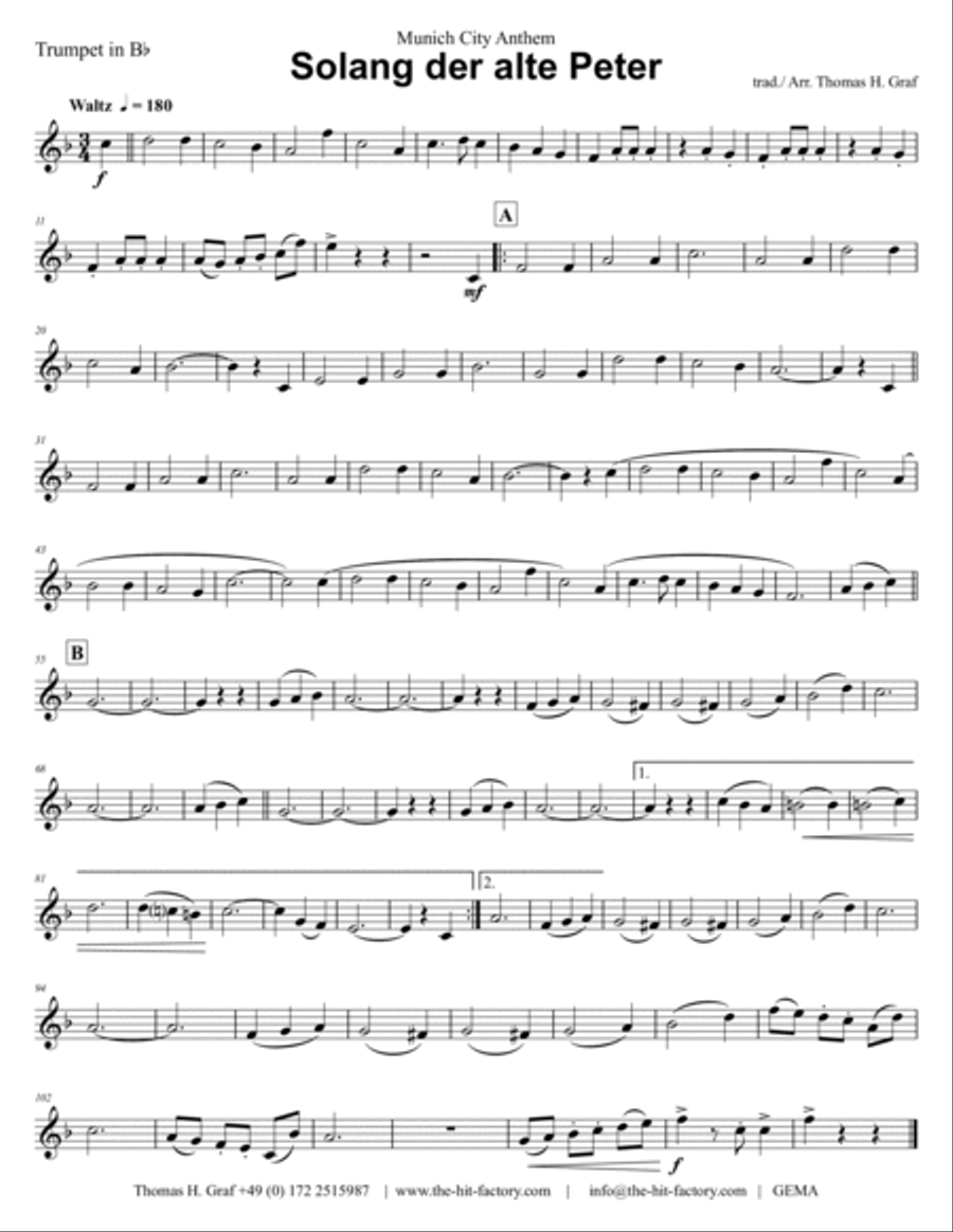 Solang der alte Peter - Munich City anthem - German Band Concert Band scores gallery preview page 6
