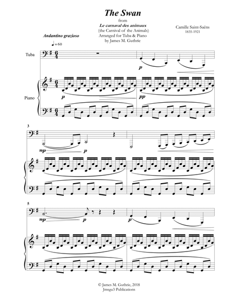 Saint-Saens: The Swan for Tuba & Piano image number null