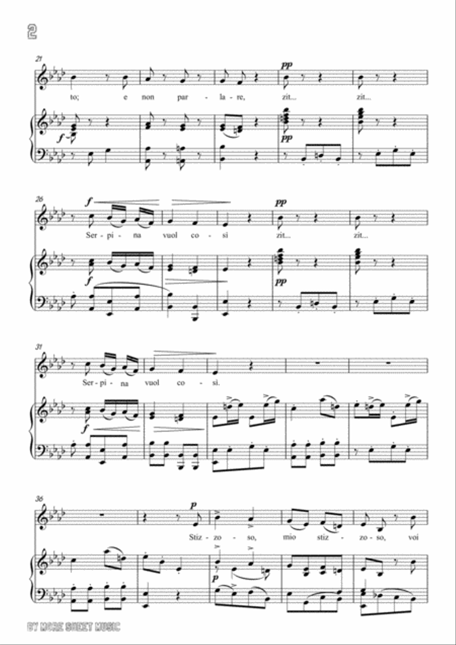 Pergolesi-Stizzoso,mio stizzoso in A flat Major,for Voice and Piano Voice Solo scores gallery preview page 4