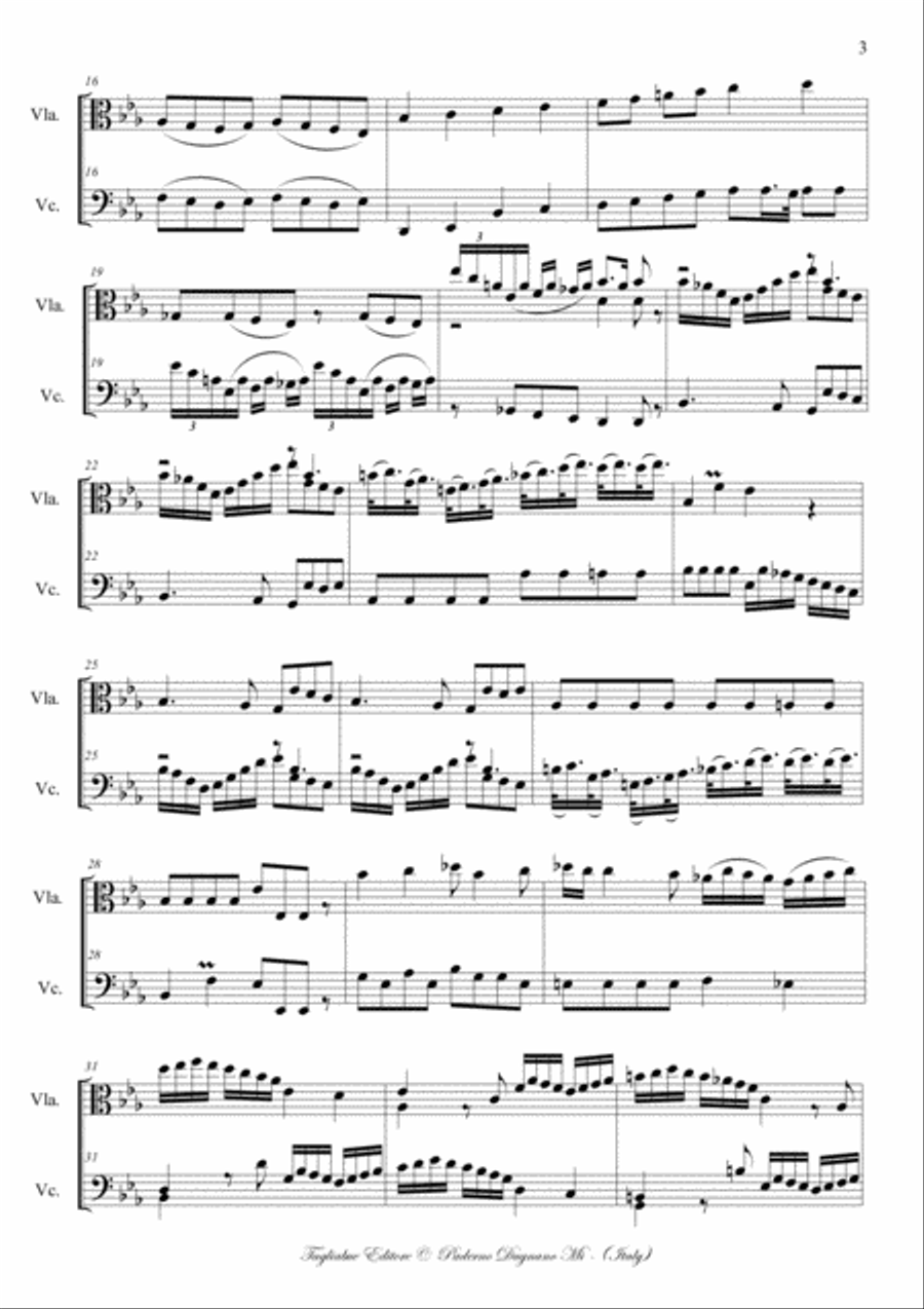 Boccherini - SONATA for Viola and Cello in C minor - G. 18 - Arr. by Renato Tagliabue String Duet scores gallery preview page 3