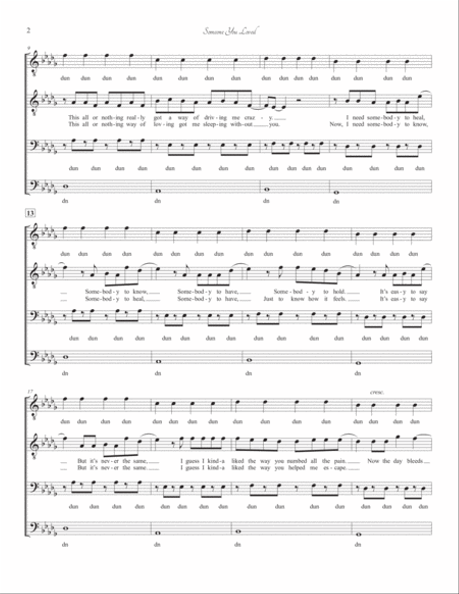 Someone You Loved TTBB scores gallery preview page 2