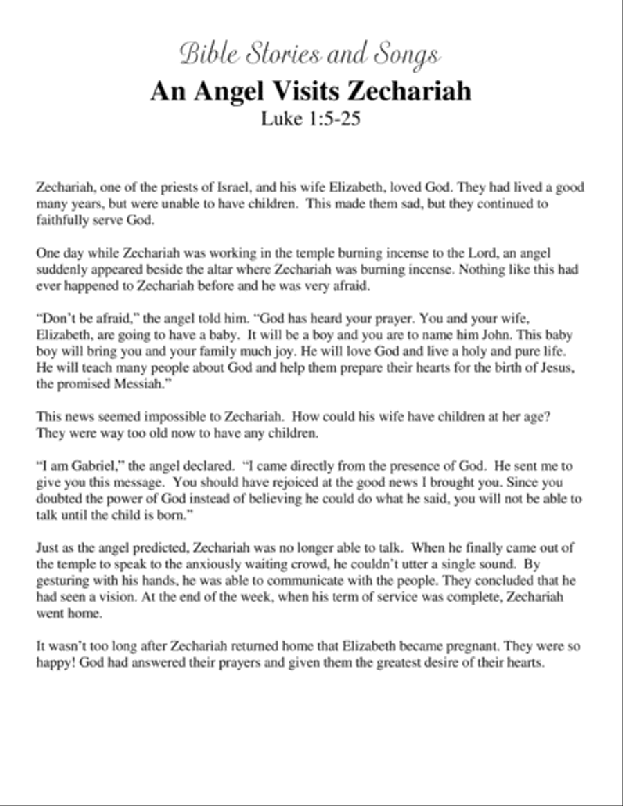 An Angel Visits Zechariah (Bible Stories and Songs) image number null