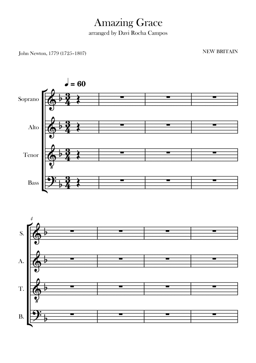 Amazing Grace Amazing Grace 4-Part scores gallery preview page 1