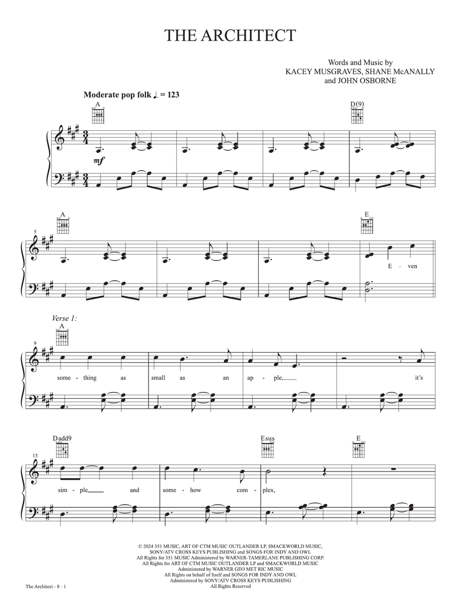 The Architect (From the studio album 'Deeper Well') Piano Method scores gallery preview page 1