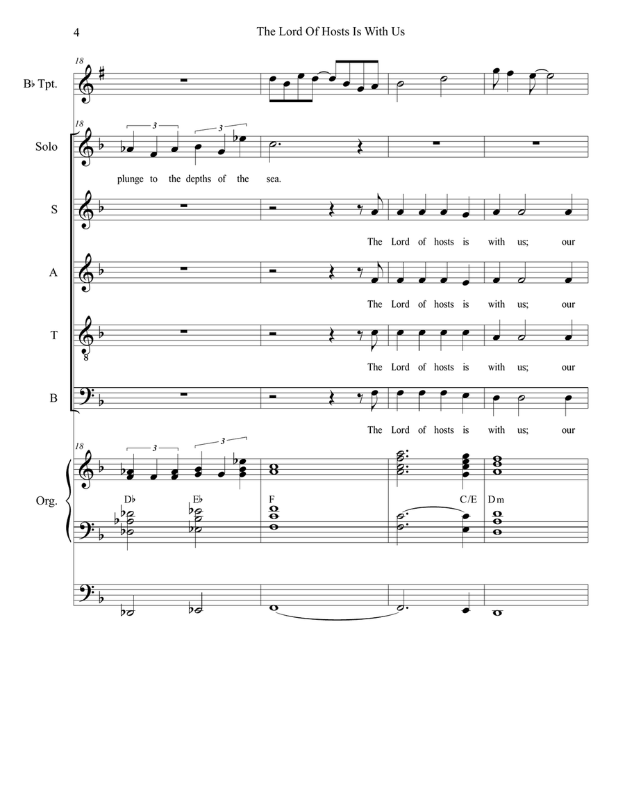 The Lord Of Hosts Is With Us 4-Part scores gallery preview page 5