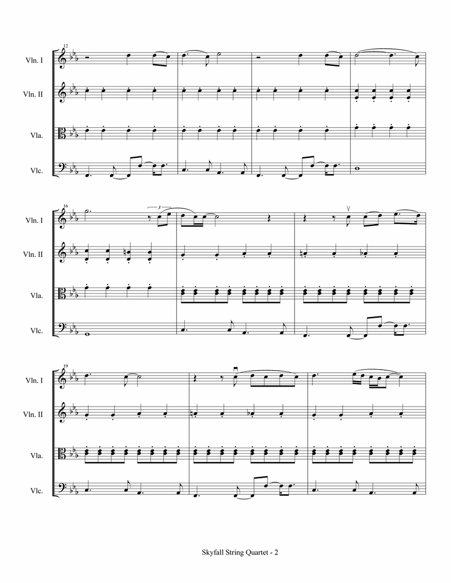 Skyfall Skyfall String Quartet scores gallery preview page 3