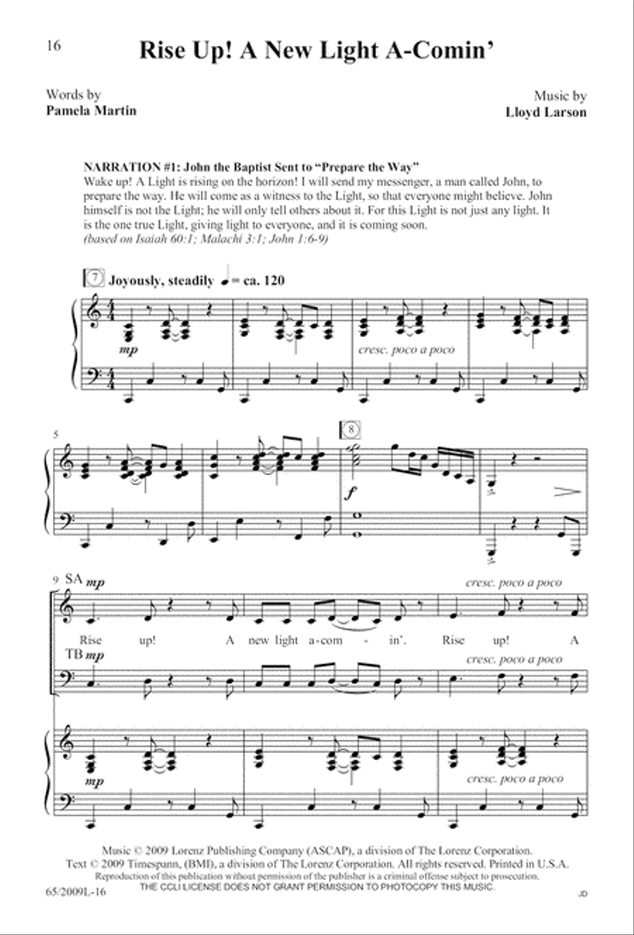 Rise Up! A New Light A-Comin’ 4-Part scores gallery preview page 17