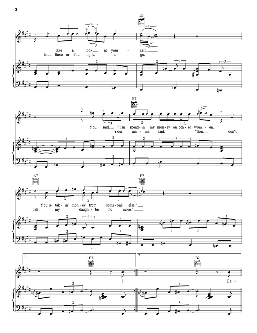 Before You Accuse Me (Take A Look At Yourself) Piano, Vocal, Guitar scores gallery preview page 2