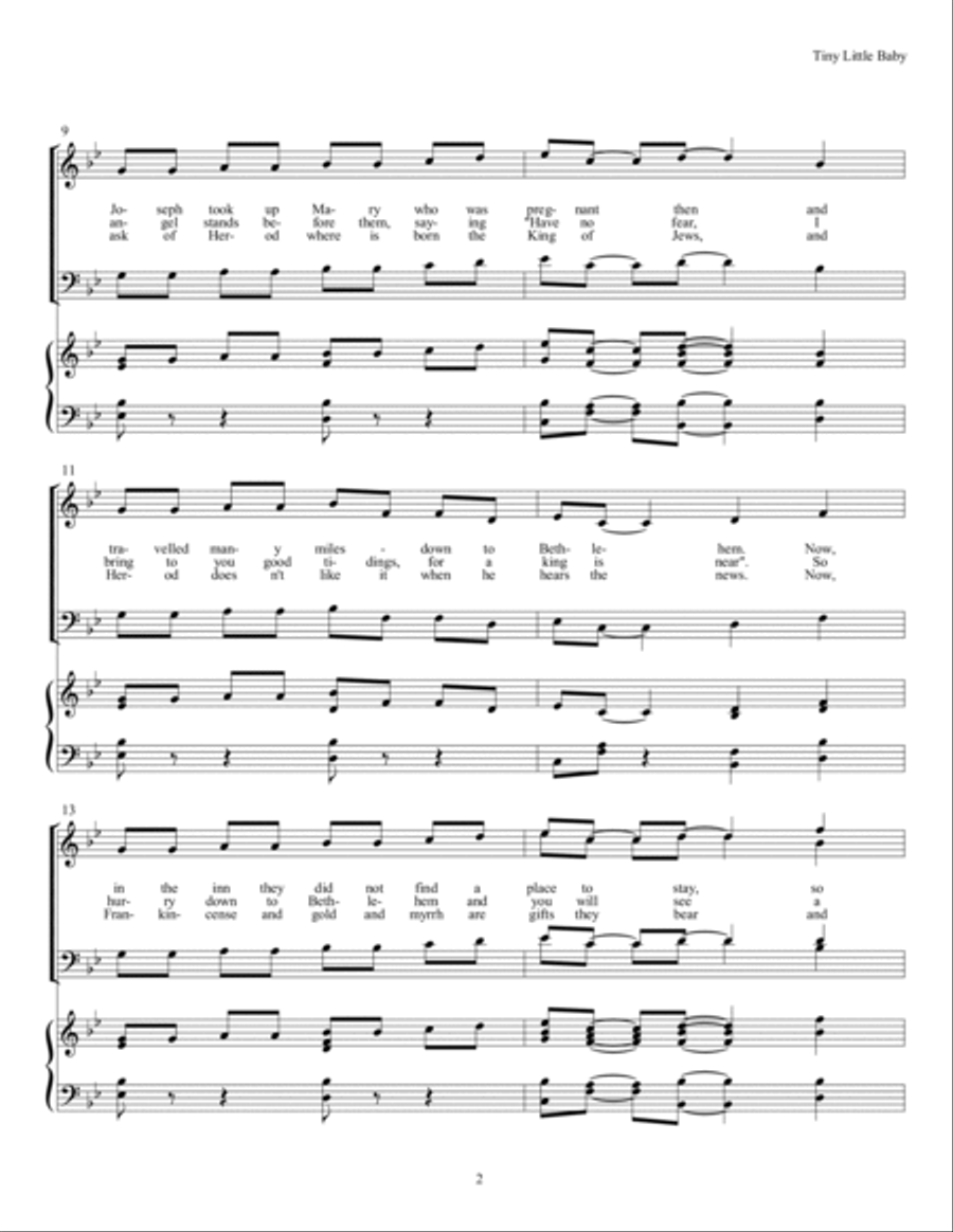 Tiny Little Baby (SATB) Tiny Little Baby (SATB) 4-Part scores gallery preview page 3