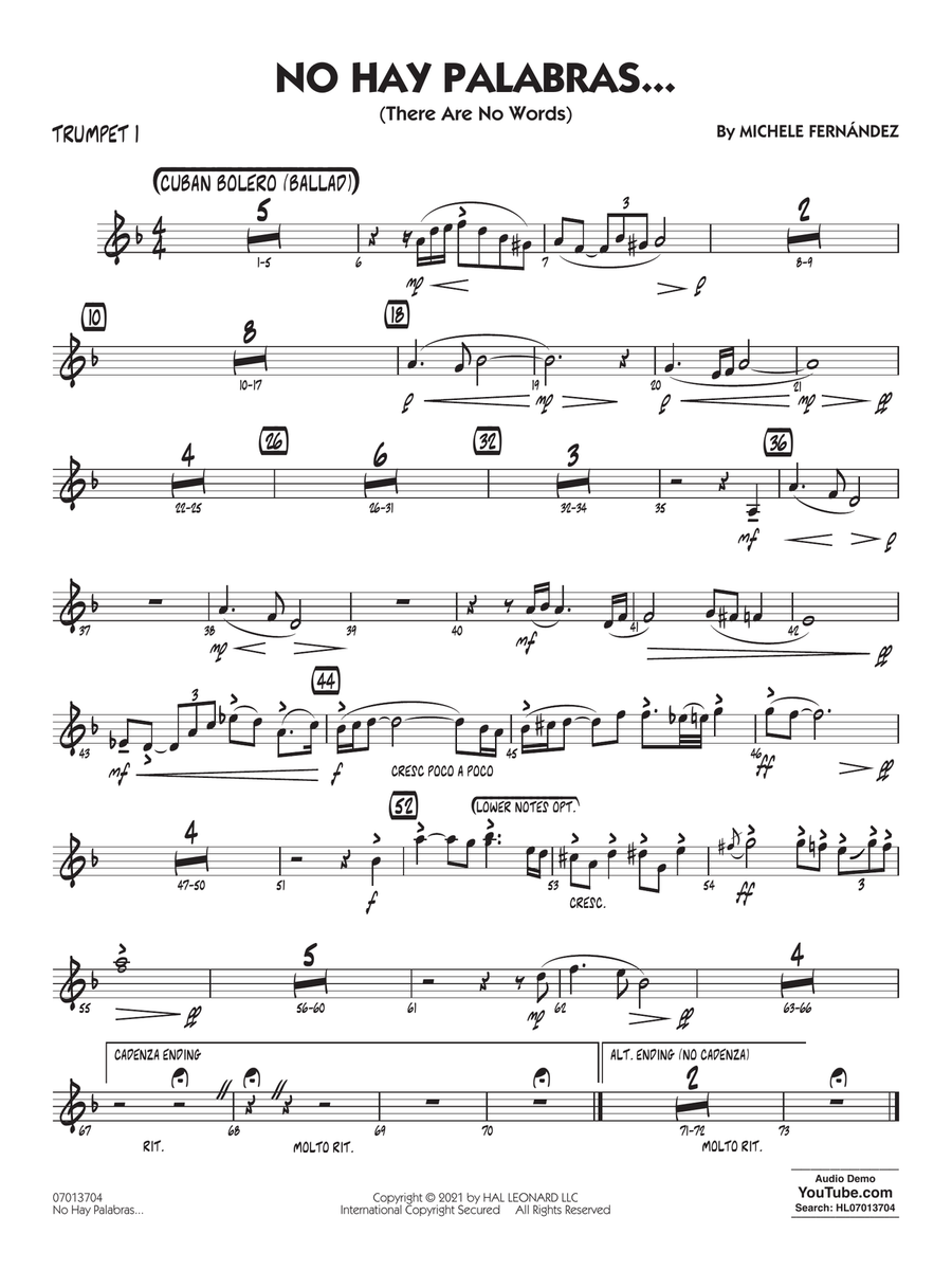 No Hay Palabras... (There Are No Words) - Trumpet 1