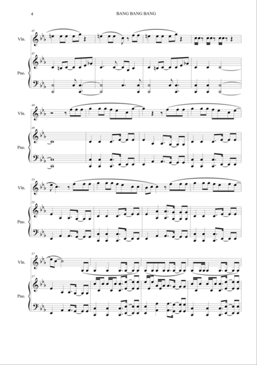 Bang Bang Bang Violin Solo scores gallery preview page 4