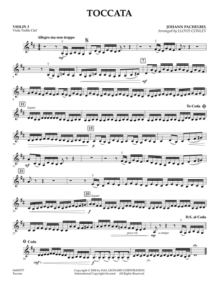 Toccata - Violin 3 (Viola Treble Clef)