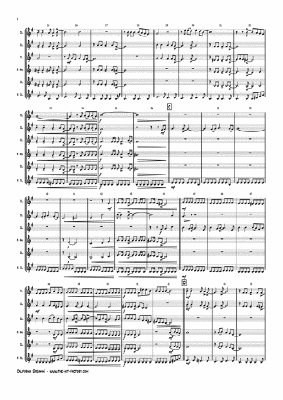 California Dreamin' Woodwind Ensemble scores gallery preview page 3