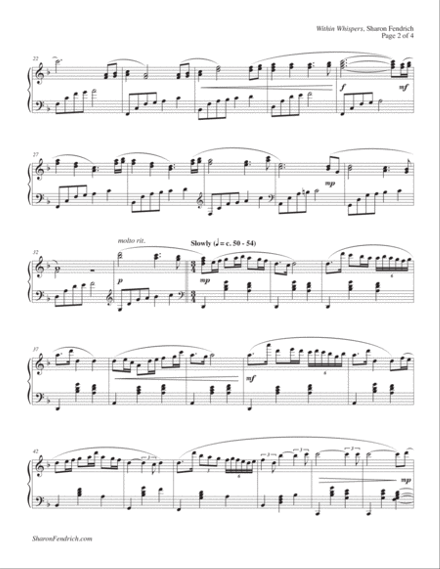Within Whispers Piano Solo scores gallery preview page 2