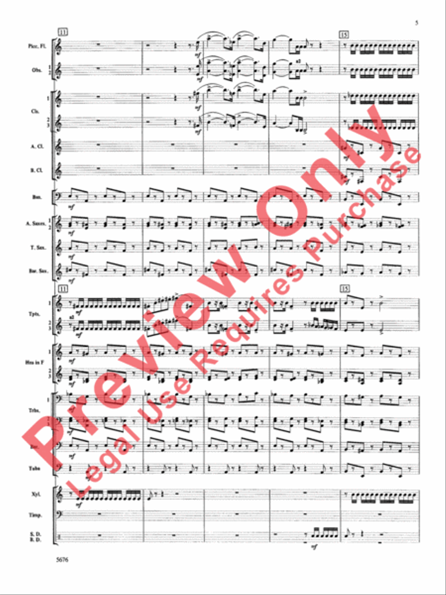 March from the Opera Love for 3 Oranges Concert Band scores gallery preview page 6