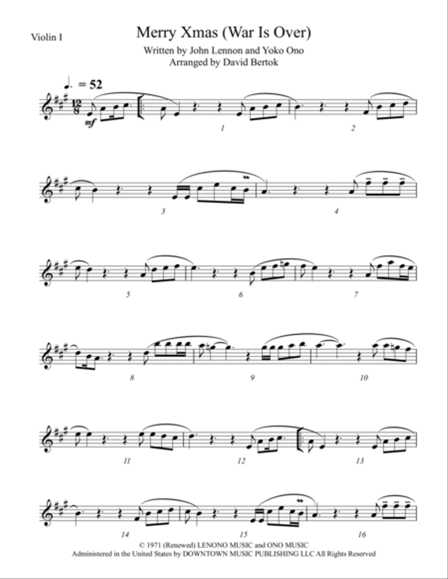Happy Xmas (war Is Over) String Quartet scores gallery preview page 5