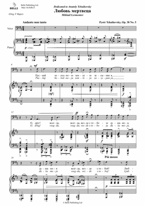 Book cover for Ljubov' mertveca, Op. 38 No. 5 (D Major)